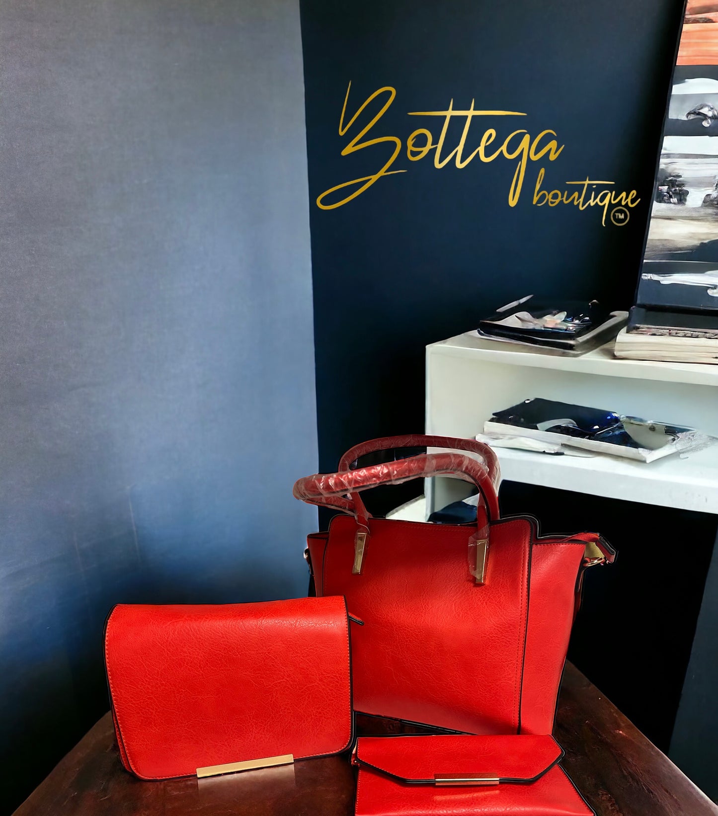 Red Bag, Traveler & Wallet (Set of 3)